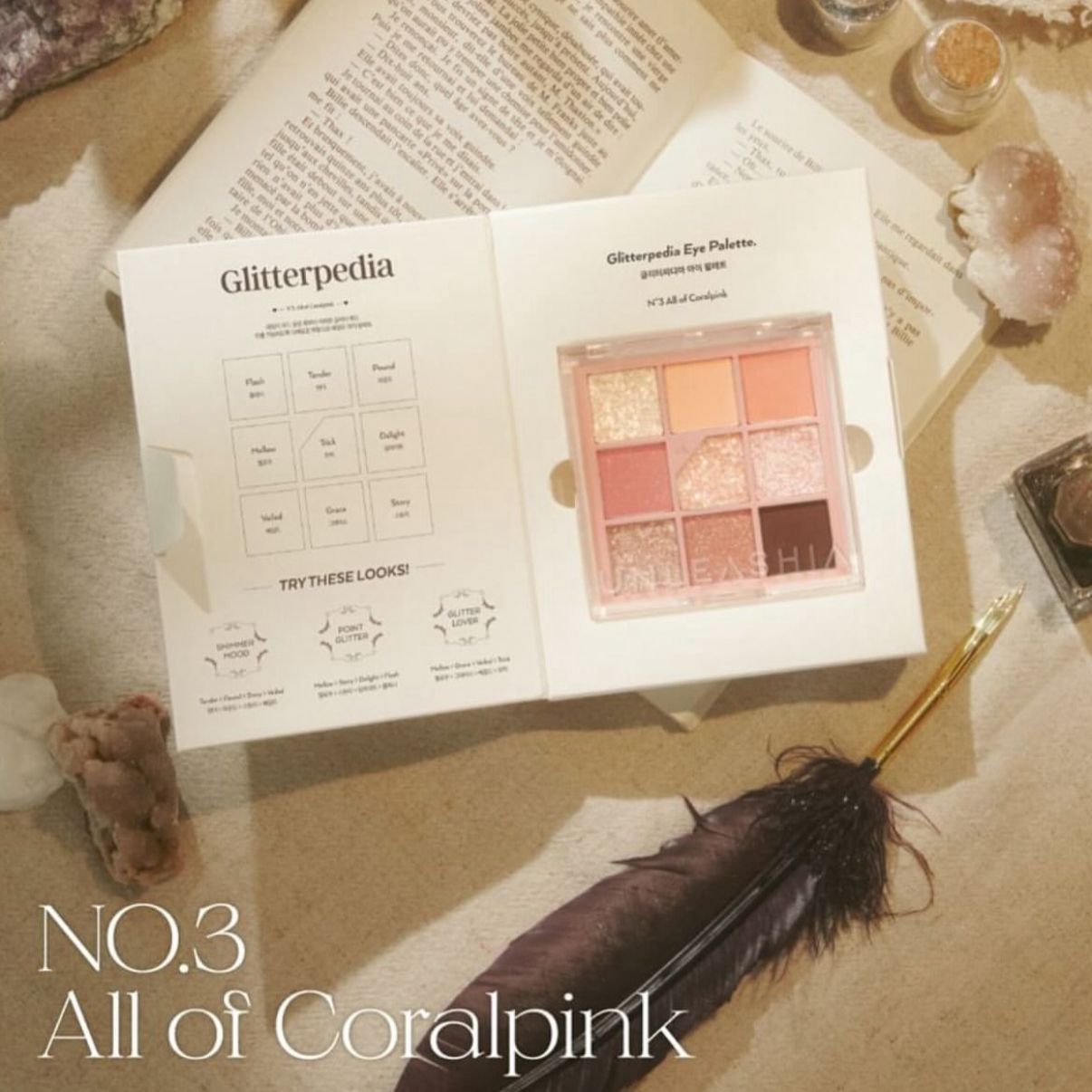 Glitterpedia Eye Palette Coral Pink - UNLEASHIA